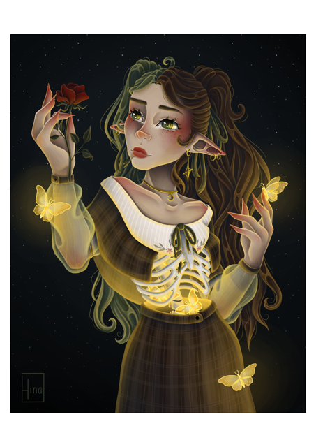 Sujet : Mandragore Original unique. Peinture à l'aquarelle sur papier 300gr, extraite de la série Mandraktober 2025 d'Hina Art.